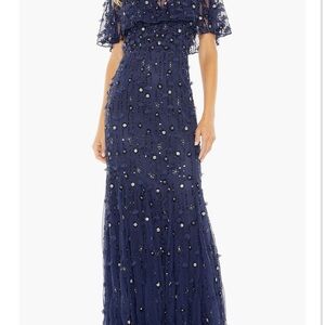 Mac Duggal Navy Blue Embellished Wedding Dress